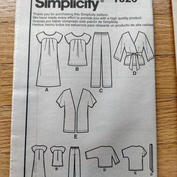 Plus Size 20-28 Sewing Pattern Dress Top Jacket Pants UNCUT Simplicity 1620 - Picture 9 of 9